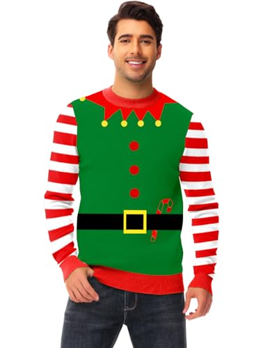 AOBUTE Unisex Ugly Christmas Sweater for Men Women Xmas Holiday Party Funny Print Knit Pullover - Image 6