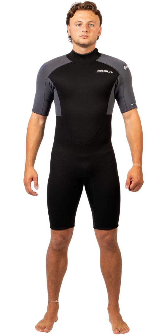 Gul 2026 Mens Response Natur 3/2mm Back Zip Shorty Wetsuit - Black/Grey