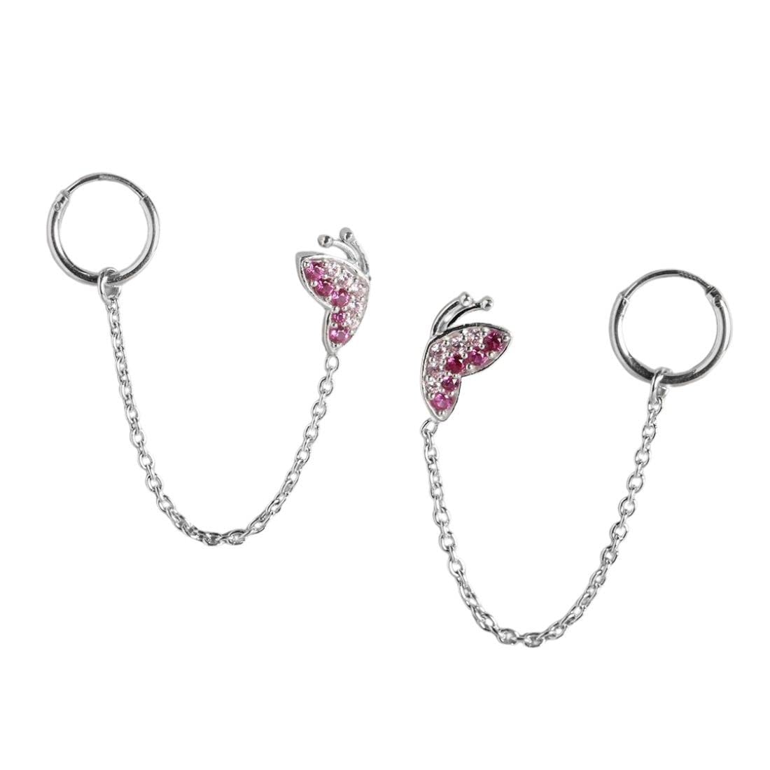 ZAVYA 925 Sterling Silver Cubic Zirconia Butterfly Silver Plating Hoop Earrings | | Gift for Women and Girls | With Certificate of Authenticity and 925 Hallmark (B0BT7KX5XT) Amazon Price History, Amazon Price Tracker