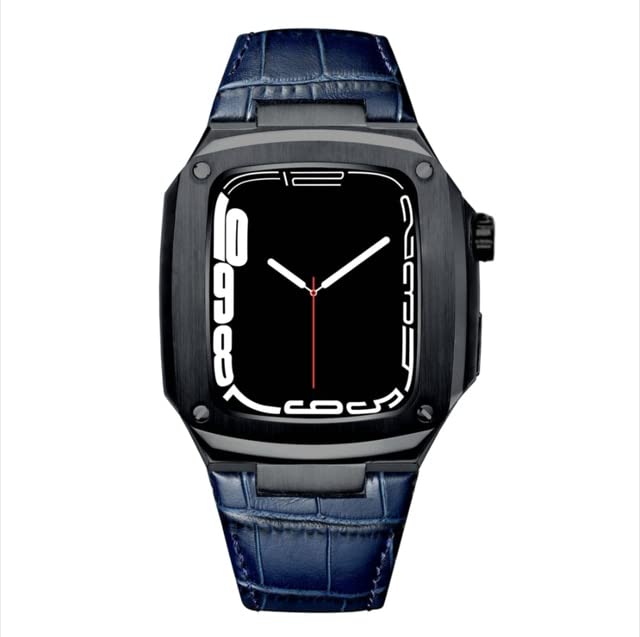 Kit de modification Apple Watch 44mm CZKE | Boîtier métal et bracelet cuir de veau luxe