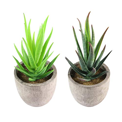 DOITOOL Faux Succulent Office Decoration Artificial Succulent Plants 2pcs Fake Succulent Plant Artificial Simulation Decorative Plants Bed Room Decor Natural Green Decoration
