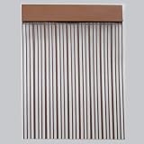 Cortinas Exterior Puerta | Material Plastico PVC y Barra Aluminio | Ideal para Terraza y Porche | Antimoscas | Transparente-Marron | 210 * 90