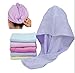 Produktbild Happyit 1 PCS Hohe Qualität 100% Bambusfaser Weiche Kopf Handtuch Super Magie Absorbierende Haar Trocknen Hut für Frauen Mädchen Dame Bad Dusche (Lila)