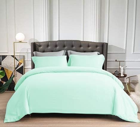 JÁCLER King Size 3 Piece Duvet Cover Set - Duvet Cover with 2 Pillow Shams -Extra Soft -Easy Fit -Breathable, Wrinkle Free, Fade, Stain Resistant, - Zipper Closure - Aqua