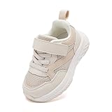 BMCiTYBM Toddler Shoes Boys Girls Walking Running Sneakers Lightweight Tennis Sport Athletic Shoes for Outdoor School Beige Size 9 Toddler