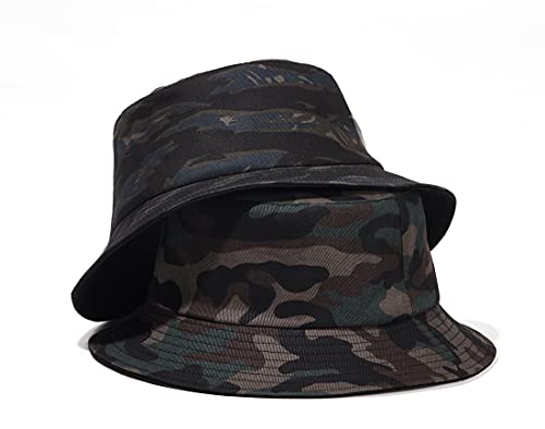 Image of Quanhaigou Bucket Hat for Men Women,Packable Reversible Printed Sun Hats,Fisherman Outdoor Summer Travel Hiking Beach Caps