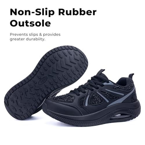 Image of QAUPPE Womens Walking Shoes with Arch Support Athletic Orthotic Sneakers for Women Foot Pain Relief