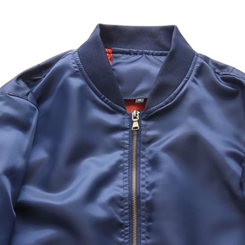 Men's Lightweight Flight Jacket Warm Bomber Jackets Zipper Pockets Casual Fall Varsity Blazer Pilot Outerwear2