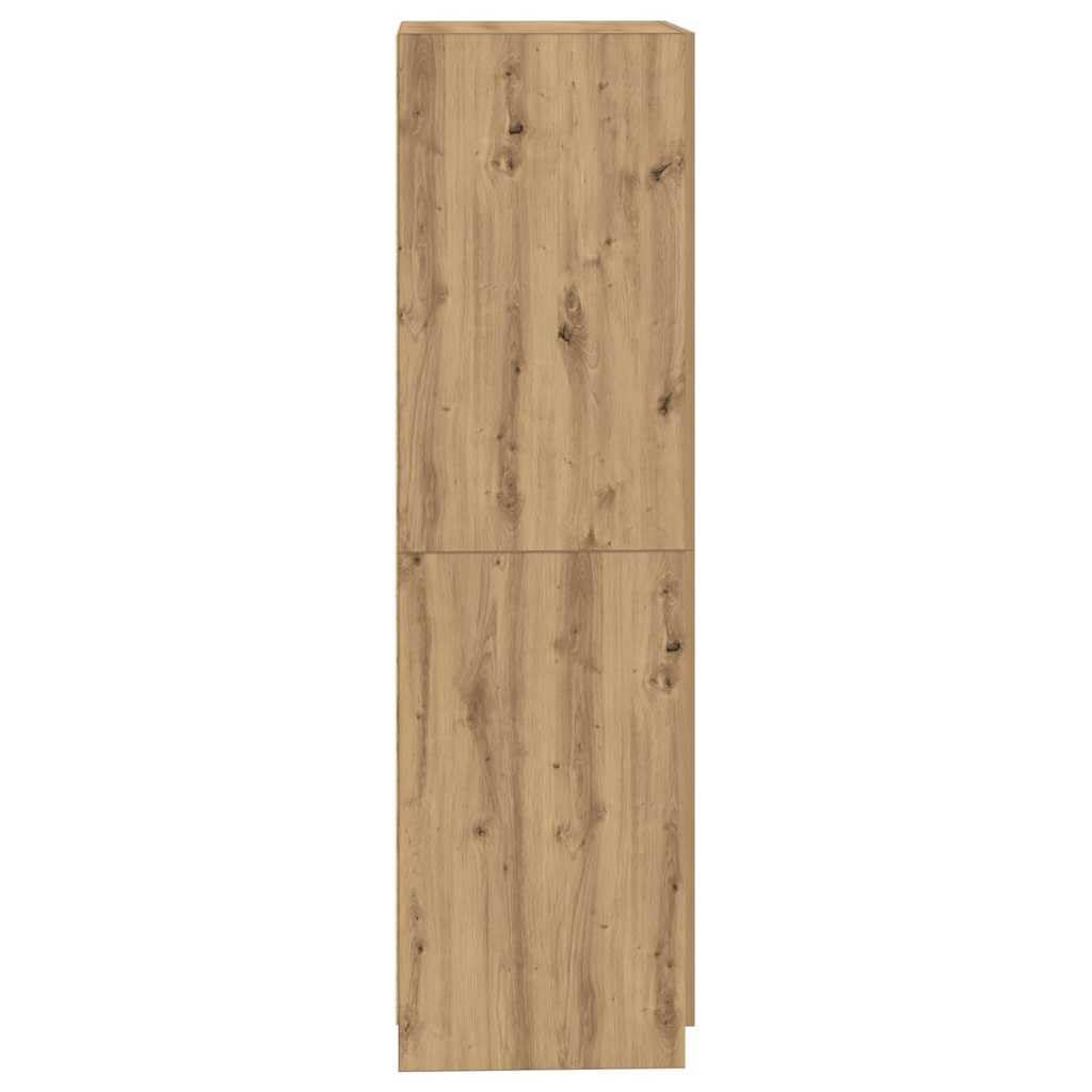 Armario Artisan-roble 80 x 52 x 180 cm, material de madera con 2 puertas, 2 cajones, barra colgante y compartimento grande para dormitorio, pasillo, habitación de los niños, muebles