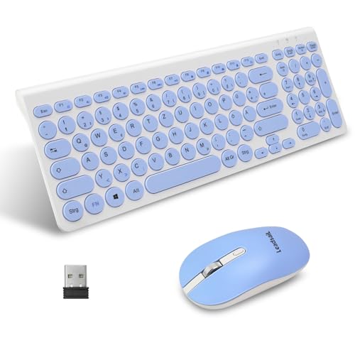 Teclados y Ratones Inalambricos Azul Marca LeadsaiL