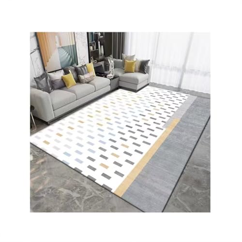Tapis pour adolescent doux gris 200x250cm moquette de salon moderne géométrique