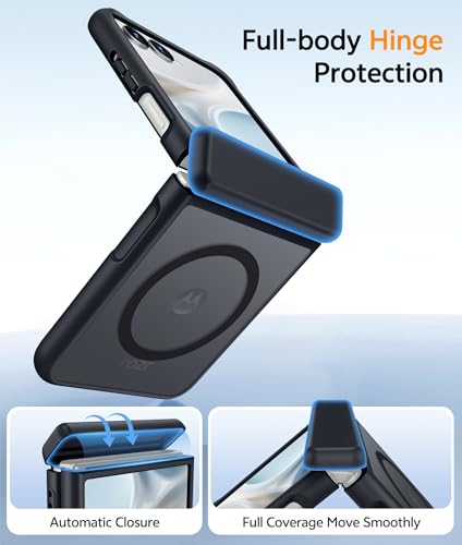 Image of FNTCASE for Motorola Razr 2026 Case: Moto Razr 2025 Case [Hinge Protection] Translucent Matte Cases [Compatible with Magsafe] [Screen Protector] Military Grade Shockproof Protective Phone Cover