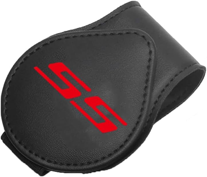 Car Sunglasses Holder, Leather Frame, Card Clip for Hanging Glasses on Car Visor, Sunglasses Holder Compatible with Chevy Camaro SS