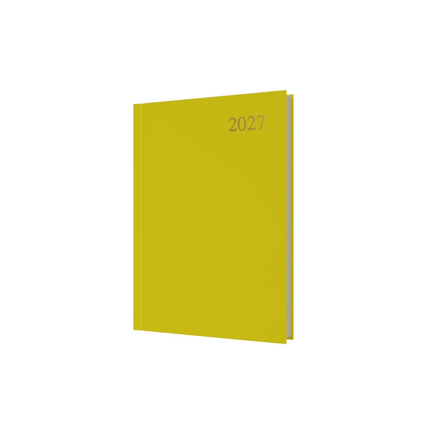 2027 Calendar Year Planner - 12 Month A5 Day-to-Page Diary - Hard Cover in Yellow - Collins Debden Essential Range (ESSA51.45-27)