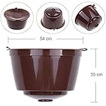 5 PCS Reusable Coffee Capsule with Mesh Filter Cup for Dolce Gusto Machines Refillable Capsule Pod Compatible Filter Cups with 1Pc Plastic Spoon and 1 Cleaning Brush (Brown) - Image 4