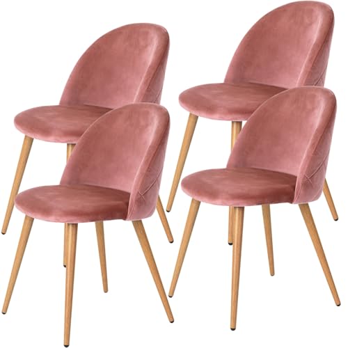 FurnitureR Upholstered Dining Chairs Set of 4, Mid...