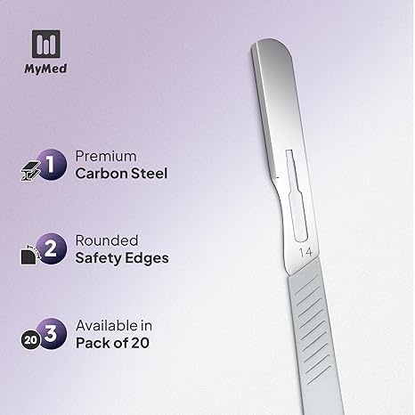 MyMed Disposable 14R Dermaplane Scalpels, Dermaplaning Razors - Pack of 20 Dermaplane Razor for Women Face, Women's Disposable Shaving Razors - Image 3