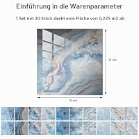 HORIWE Fliesenaufkleber Marmorierung Wandfliese Aufkleber 20 Stück Fliesensticker Fliesen Folie Selbstklebende Tapete Wasserdicht Wandaufkleber für Küche, Schrank, Möbel, Tisch – Ansicht 7