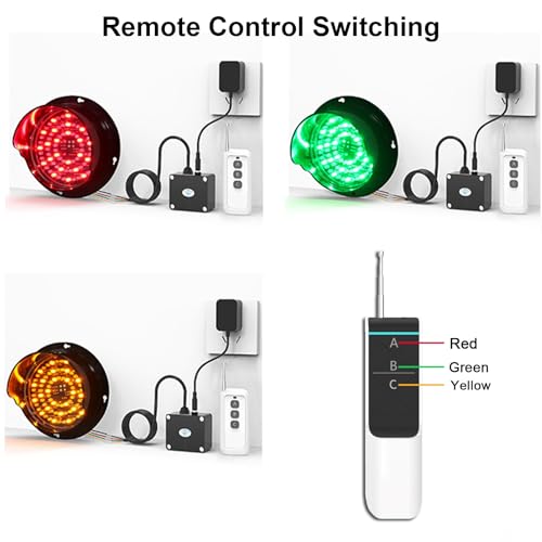 Feu de circulation tricolore 125mm rouge vert jaune avec télécommande AC 100V-240V