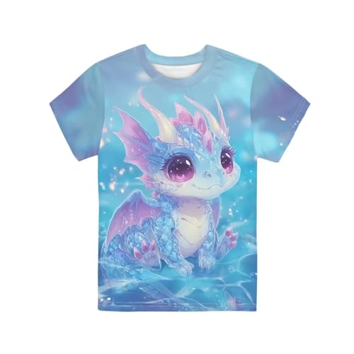 Image of Kids Graphic T-Shirt Boys Girls Novelty Tees Top Short Sleeve Shirts Summer Blouses 3-16