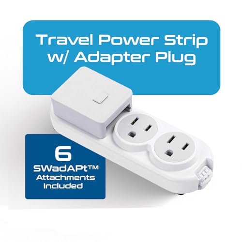 Image of Ceptics Travel Power Strip W / Adapter Plug Set - Equipped with USB, Type C for iPhone, Chargers, Cell Phones, Laptop - Plugs for Europe, Asia, China, USA, Africa, South America PS-2U