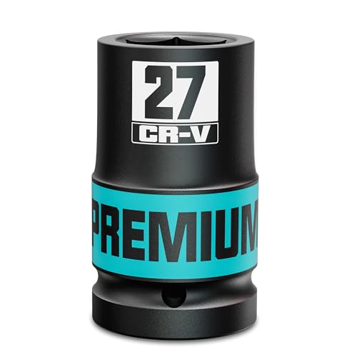 1" Drive 6 Point Impact Socket, 27mm Deep Socket, Metric, CR-V, Automotive Maintenance Machinery Manufacturing