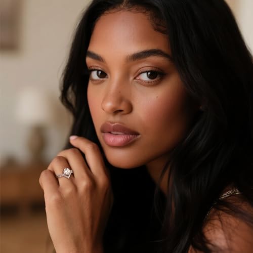 1 Carat Moissanite Rings for Women Sterling Silver Adjustable Engagement Wedding Promise Rings Sterling Silver D Color VVS1 Lab Created Moissanite Ring Jewelry for Women2