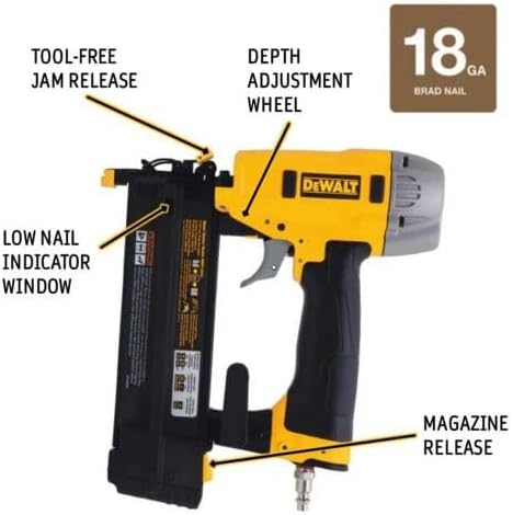Miniatura 3 de DEWALT DWFP12231 equipo de pistola neumática para clavos con abertura 18 de 2 pulgadas