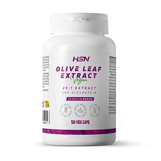 Hoja de Olivo 10000 MG - Olea europaea - de HSN | 120 Cápsulas Vegetales con 40% Oleuropeína por Dosis Diaria | Extracto 25x Veces Más Concentrado | No-GMO, Vegano, Sin Gluten