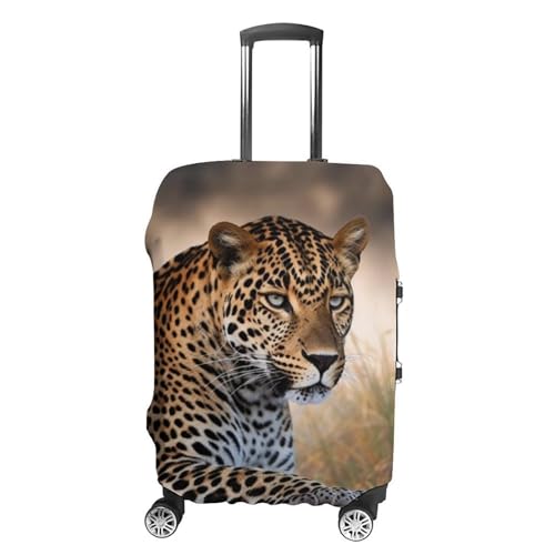 African Animal Leopard Luggage Cover, Washable Elastic Suitcase Cover Protector Fit 18-32 Inch Luggage