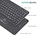 Emetok Wireless Keyboard for iPad/iOS/Android/Windows, Mini Bluetooth Keyboard, Portable Size Ultra-Slim Design, Rechargeable Speedier Response/Comfortable Typing, Black