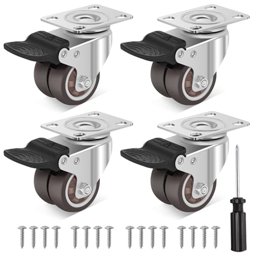 W B D WEIBIDA Duale Möbelrollen mit Bremse 50mm, 360-Grad Schwerlastrollen...