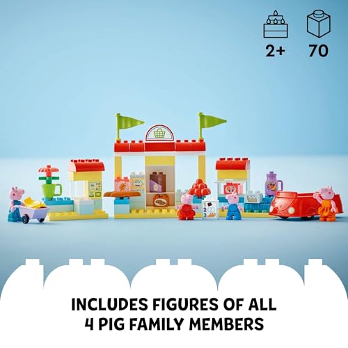 Image of LEGO DUPLO Peppa Pig Supermarket Building Toy - Peppa Pig Toys for Girls & Boys, Ages 2+ Years - Gift for Birthdays - Pretend Play Playset for Preschool - Learning & Education - 10434
