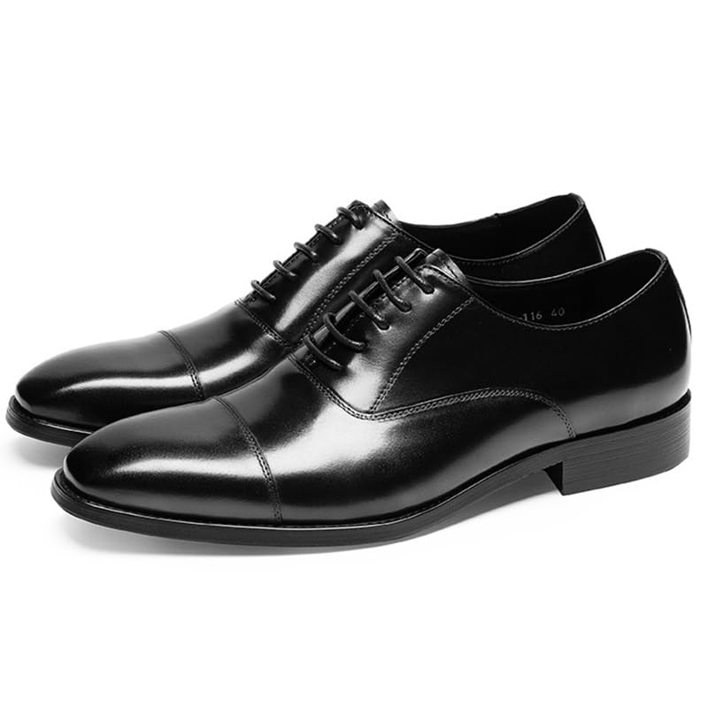 Mens Oxfords Shoes Lightweight Comfortable Tuxedo Shoes Formal Derby Shoes Business Office Working Derby Shoes(Black,9)