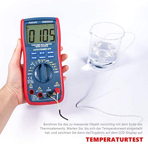 AstroAI True RMS 6000 Counts Advanced Multimeter, meet AC/DC spanning, AC/DC stroom, weerstand, continuïteit, capaciteit… - Image 6