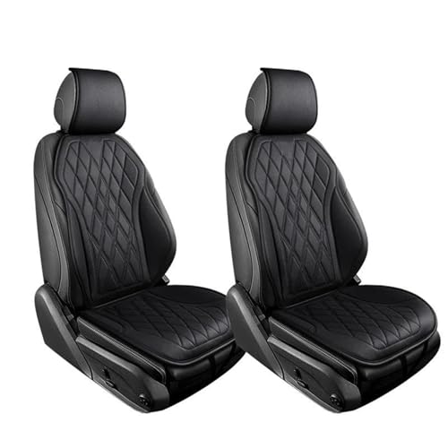 Housses de siège auto universelles en cuir noir et tapis de protection confort 2 pièces