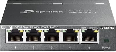 TP-Link 5-Port Gigabit Ethernet Easy Smart Switch| Plug and Play | Desktop | Sturdy Metal w/Shielded Ports | Limited Lifetime Replacement (TL-SG105E), Black…