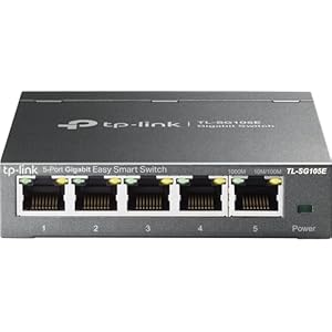 TP-Link 5-Port Gigabit Ethernet Easy Smart Switch | Unmanaged Pro | Plug and Play | Desktop | Sturdy Metal w/Shielded Ports | Limited Lifetime Replacement (TL-SG105E), Black…