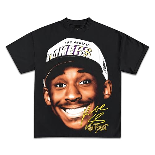 Pop Culture Vintage Graphic T-Shirt Collection | Rap Basketball Streetwear Hip-Hop Y2K | Premium Quality Heavyweight Shirt (US, Alpha, Large, Regular, Regular, Kobe/Black)