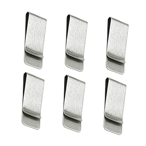 6pcs Stainless Steel Money Clips, Creative And Fashionable Bookmarks, Suitable for Various Items.