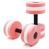 KLOLKUTTA Aquatic Dumbells, Set of 2 Water Aerobic Exercise Foam Dumbbell Pool Resistance,Water Aqua Fitness Barbells Hand Bar Exercises Equipment for Weight Loss (Pink)