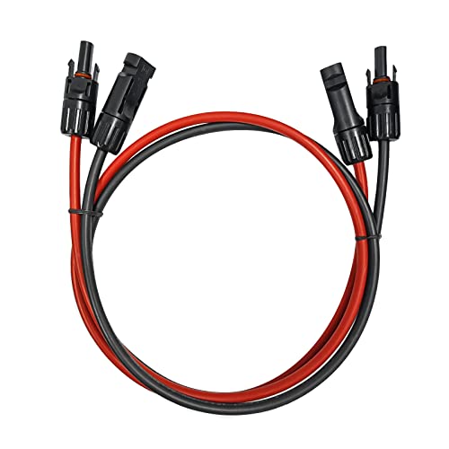 Solar Panel Extension Cable -1M/2M/3M/5M/10M/20M/30M 10AWG(6mm/4mm)Harness Wiring Wire Adapter with ConnectorTinned Copper Electrical Wire Cable- Red+Black (4mm1)