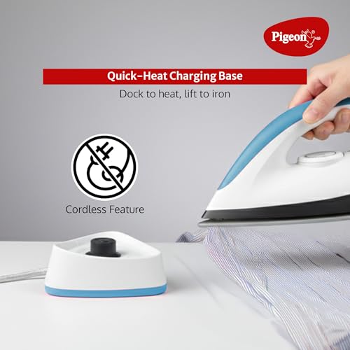 Image of PIGEON AUTOMATIC CORDLESS ELECTRICAL DRY IRON - BLUE