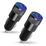 2 Pack Car Charger, 3.4a Fast Charge Dual Port USB Cargador Carro Lighter Adapter for iPhone 14 13 12 11 Pro Max X XR XS 8 Plus 6s, iPad, Samsung Galaxy S22 S21 S10 Plus S7 j7 S10e S9 Note 8, LG