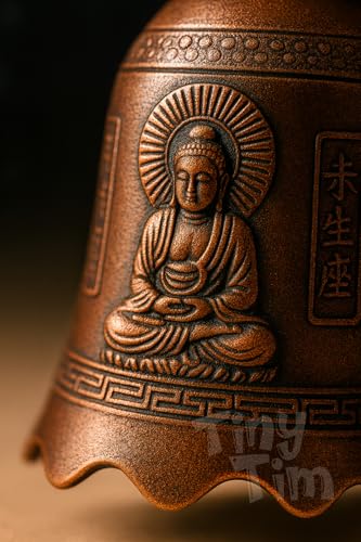 Image of Tiny Tim Guardian Bell with Evil Eye Charm - Protective Motorcycle & Car Accessory - Tibetan-Inspired Design - Wards Off Negative Energy - Ideal Gift for Bikers & Travelers
