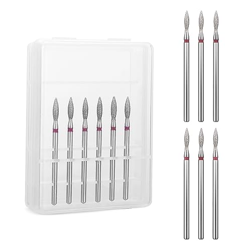 6 Piezas Juego de Brocas para Uñas Flame, Brocas para Cutículas 3/32 Brocas para Eliminación de...