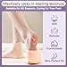 TEAWOO 5 Pairs Silicone Socks for Dry Cracked Feet, Women's Foot Socks for Moisturizing (Beige, Fits Up to Size 9)