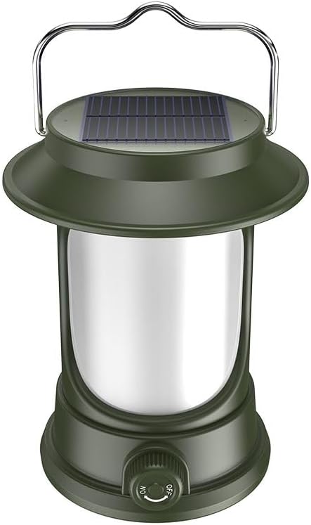Solar Portable Handheld Vintage Camping Lantern USB Rechargeable Outdoors Tent Light LED Warm Light Hiking Fishing Camping Light