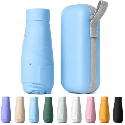 Image of ๐ช๐ข๐ข๐ ๐ญ๐ฌ UV Travel ๐ ๐ถ๐ป๐ถ ๐๐ผ๐น๐ฑ๐ถ๐ป๐ด Ultra Compact pastel ๐จ๐บ๐ฏ๐ฟ๐ฒ๐น๐น๐ฎ with Case, Manual Open ๐ฒ ๐ฅ๐ถ๐ฏ๐ Lightweight ๐ฃ๐ผ๐ฟ๐๐ฎ๐ฏ๐น๐ฒ, Small Sun & Rain ๐ฃ๐ผ๐ฐ๐ธ๐ฒ๐ ๐จ๐บ๐ฏ๐ฟ๐ฒ๐น๐น๐ฎ for Men and Women- Use in ๐ฅ๐ฎ๐ถ๐ป & ๐ฆ๐๐บ๐บ๐ฒ๐ฟ