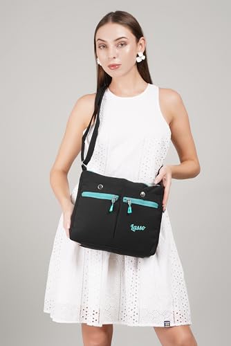 Image of Lasso Sling Bag For Women with Adjustable Strap Stylish Ladies Crossbody Polyester Sling Bag for Office, Causal, Travel & College | 7L Capacity & front double Pockets